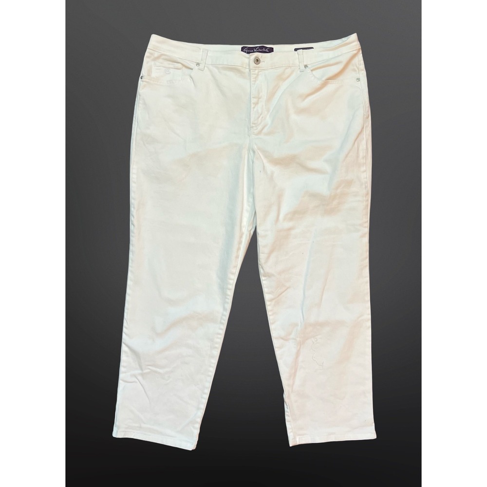 Gloria Vanderbilt Amanda Womens 20W Short White Capri Jeans Stretch High Rise